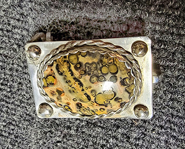 Leopard Skin Jasper & Silver  BELT BUCKLE 2001876