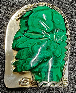 silver & Malachite  BELT BUCKLE2001874